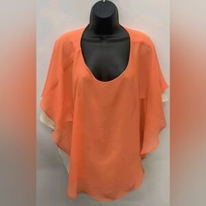 Zozo Loose Fit Women's Orange Beige Blouse Size L NWT MSRP $128